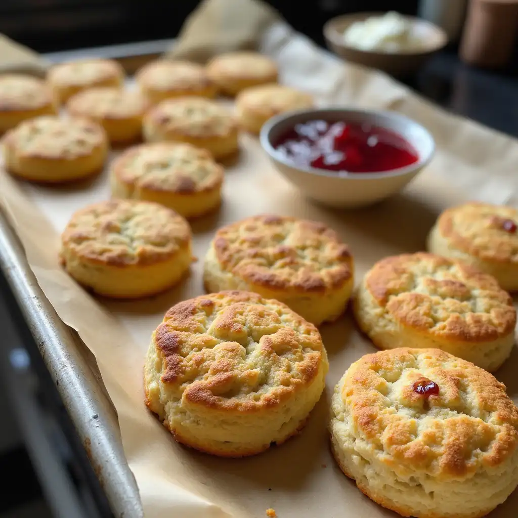 Freshly baked scones made with sourdough discard