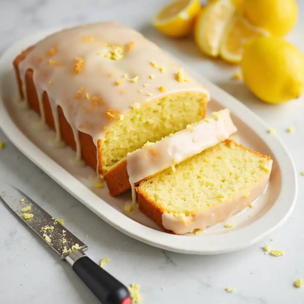 Lemon drizzle cake with glaze, one of the best British Baking Show recipes